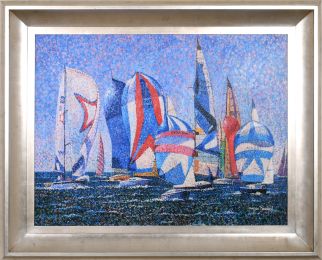 Pointelistic Regata BOAT 13 Framed