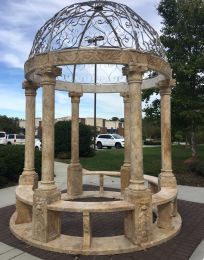 Stainless Steel Domed Gazebo Golden Travertine YS003