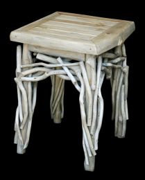 Farmhouse Teak Branch End Table