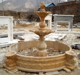 Two Tier Yellow Marble Fountain Ge19590