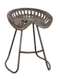 Cast Iron Tractor Seat Dining Height Industrial Stool