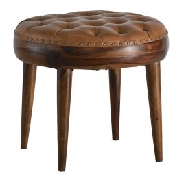 Chaney Round Leather Stool