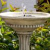 Outdoor Resin Stone Solar Bird Bath Fountain