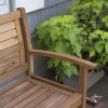 Outdoor 4-Ft Classic Slat Back Garden Bench Patio Arm Chair in Acacia Wood