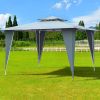 11.5ft x 11.5ft Steel Gazebo Canopy Awning Tent Gray