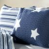 King Navy Stars And Stripes At Night Quilt Coverlet Bedspread Set
