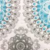 King size 3-Piece Cotton Quit Set in Aqua Blue White and Grey Floral Pattern
