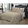 King size 3-Piece Quilted Bedspread Set 100% Cotton in Taupe