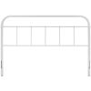 King size Vintage White Metal Headboard with Round Corners
