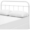 King size Vintage White Metal Headboard with Round Corners