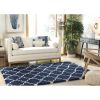 5'1" x 7'6" Shag Extra Plush Geometric Indoor Blue/Beige Area Rug
