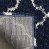 5'1" x 7'6" Shag Extra Plush Geometric Indoor Blue/Beige Area Rug