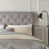 Queen size Button Tufted Grey Upholstered Platform Bed