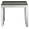 Mid-Century Modern Stainless Steel Accent Bench