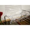 Set of 2 Modern Dining Chairs with Clear Seat and Metal Legs