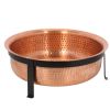 Farmhouse 100% Copper Fire Pit Tub Hand Hammered with Screen Cover