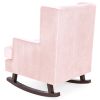 Pink Soft Tufted Upholstered Wingback Rocker Rocking Chair