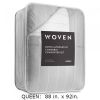 Queen 3 Piece Down Alternative Chambray Pin Striped Comforter Set Flint
