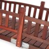 Durable 8-Ft Garden Bridge with Hand Rails in Red Shorea Wood Outdoor