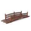 Durable 8-Ft Garden Bridge with Hand Rails in Red Shorea Wood Outdoor