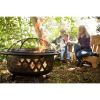36-inch Bronze Fire Pit with Grill Grate Spark Screen Cover and Poker