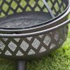 36-inch Bronze Fire Pit with Grill Grate Spark Screen Cover and Poker