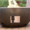 28-inch Round Enviro Stone Fire Pit Bowl with Propane Tank Hideaway Table