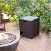28-inch Round Enviro Stone Fire Pit Bowl with Propane Tank Hideaway Table
