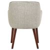 Mid-Century Style Modern Accent Dining Chair with Wood Legs and Light Grey Fabric Seat