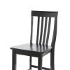 Set of 2 - 30-inch Solid Hardwood Bar Stools in Black Finish
