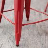 Set of 2 - Modern 30-inch Metal Bar Stools in Red Powder Coat Finish