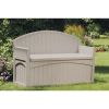Outdoor Patio Garden Bench with 50-Gallon Storage Space Under Seat