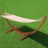 Outdoor 11.8-ft Modern Arc Hammock Stand with Beige Cotton Blend Hammock