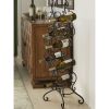 Wrought Iron 12-Bottle Wine Rack with Grape Leaves Vines Design